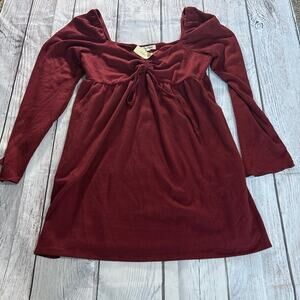 Francesca’s xl wine long sleeve dress nwt